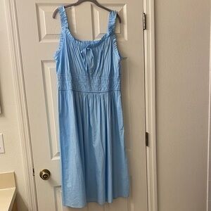 NWOT Lauren Conrad baby blue ruffled milkmaid style dress